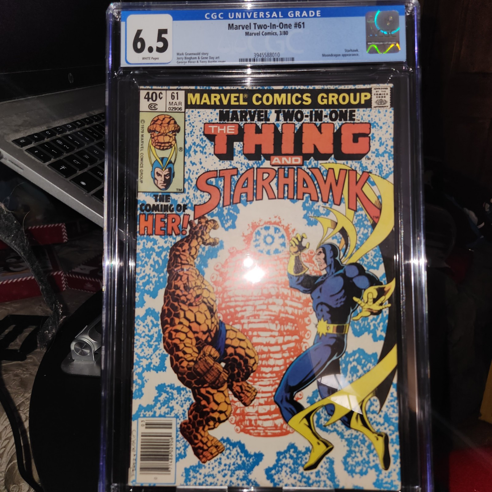 Marvel Two In One 61 CGC Graded 6.5 Marvel Comic 43 years old Thing & Silverhawk
