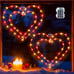 Valentine's Day Window Lights, 2 Pack 13.4 Inch Valentine Window Lighted