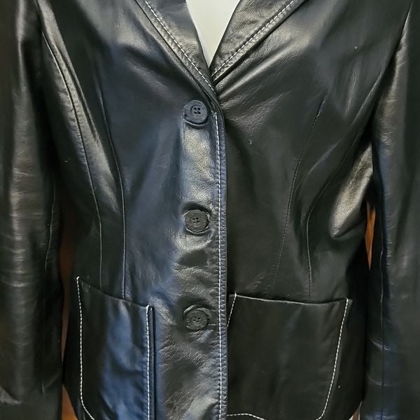 Michael kors leather jacket size 6 shops