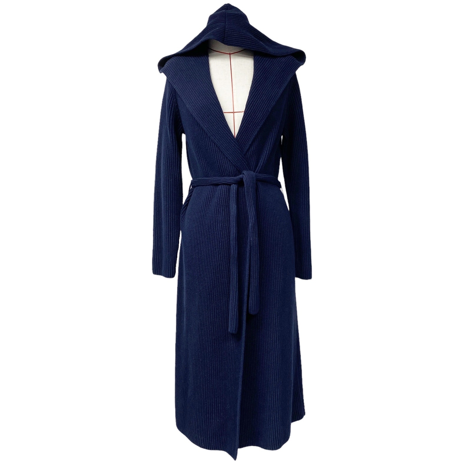 Vintage Lauren Ralph Lauren Womens Size S Blue Ribbed Knit Long Cardigan Sweater