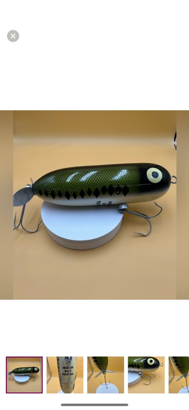Vintage Heddon store display LARGE baby torpedo, man cave, fisherman