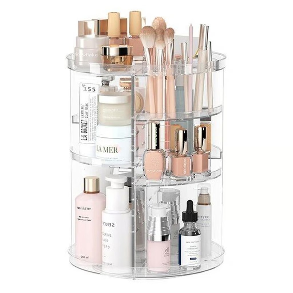 NEW DIY8 Rotating Makeup Organizer,Adjustable Layers Spinning Skincare Organizer