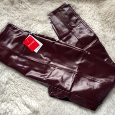 SPANX Faux Patent Leather Leggings Ruby Medium