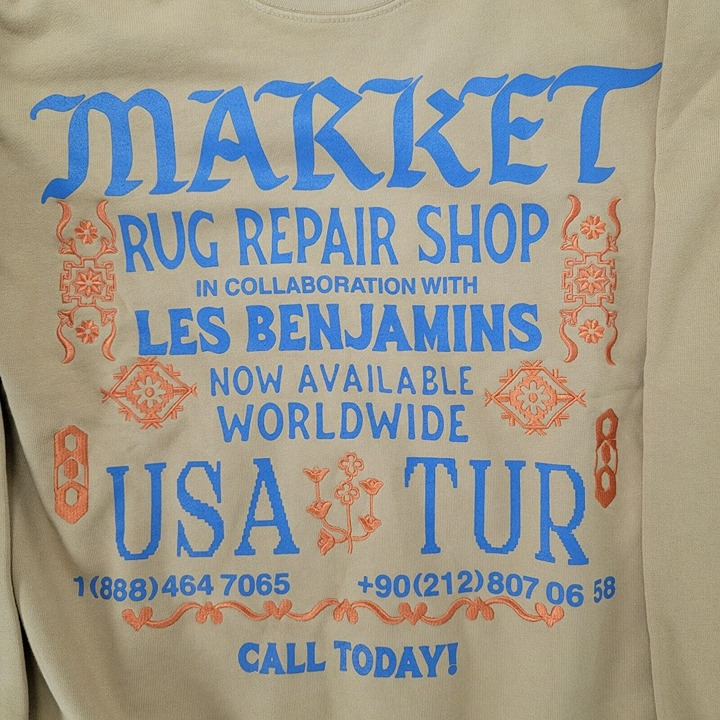 Market Les Benjamins Istanbul Long Sleeve Sweatshirt Rug Dealer Size Medium NEW