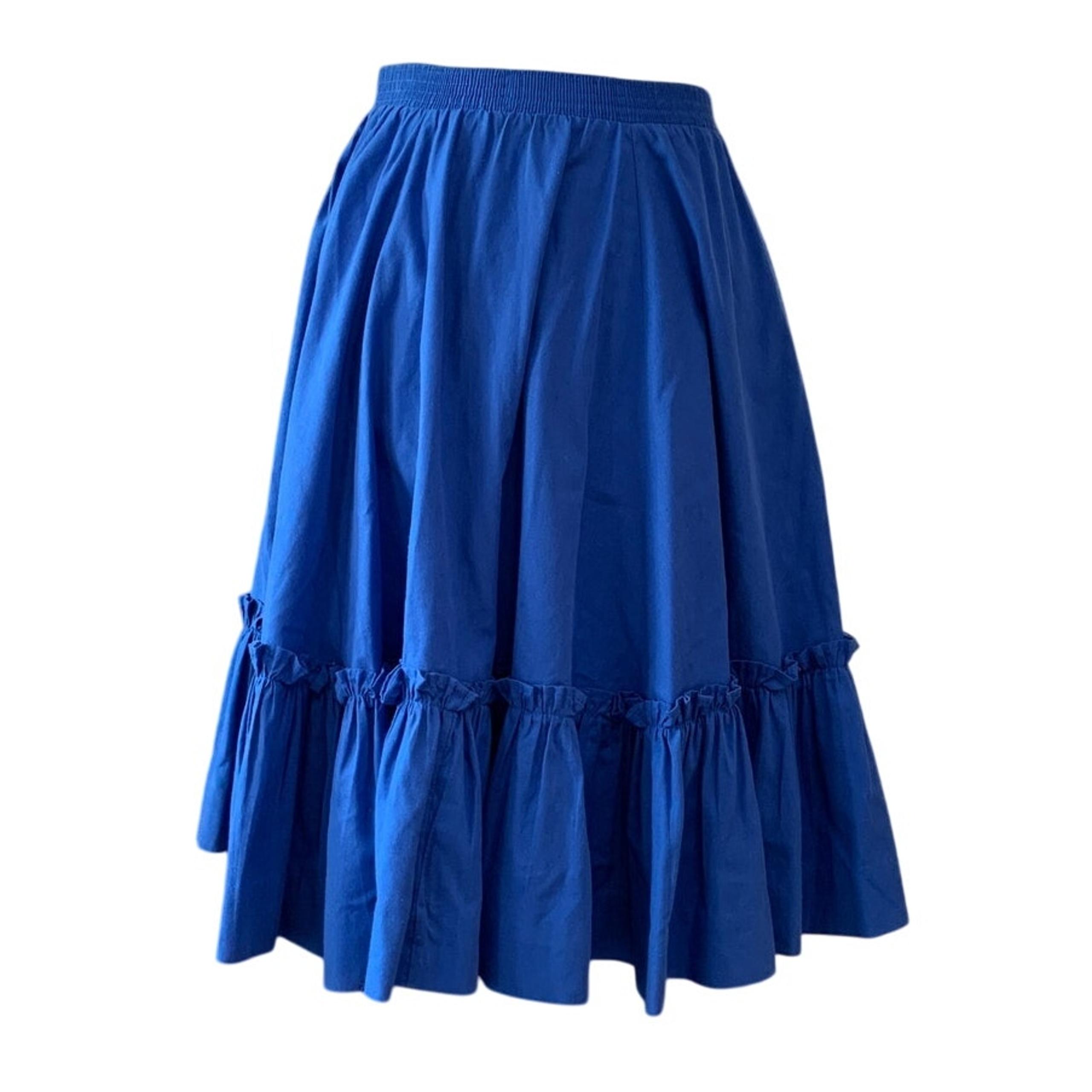 Vtg Rockmount Ranch Wear Circle Skirt Blue Square Dance Style Small USA 22-24