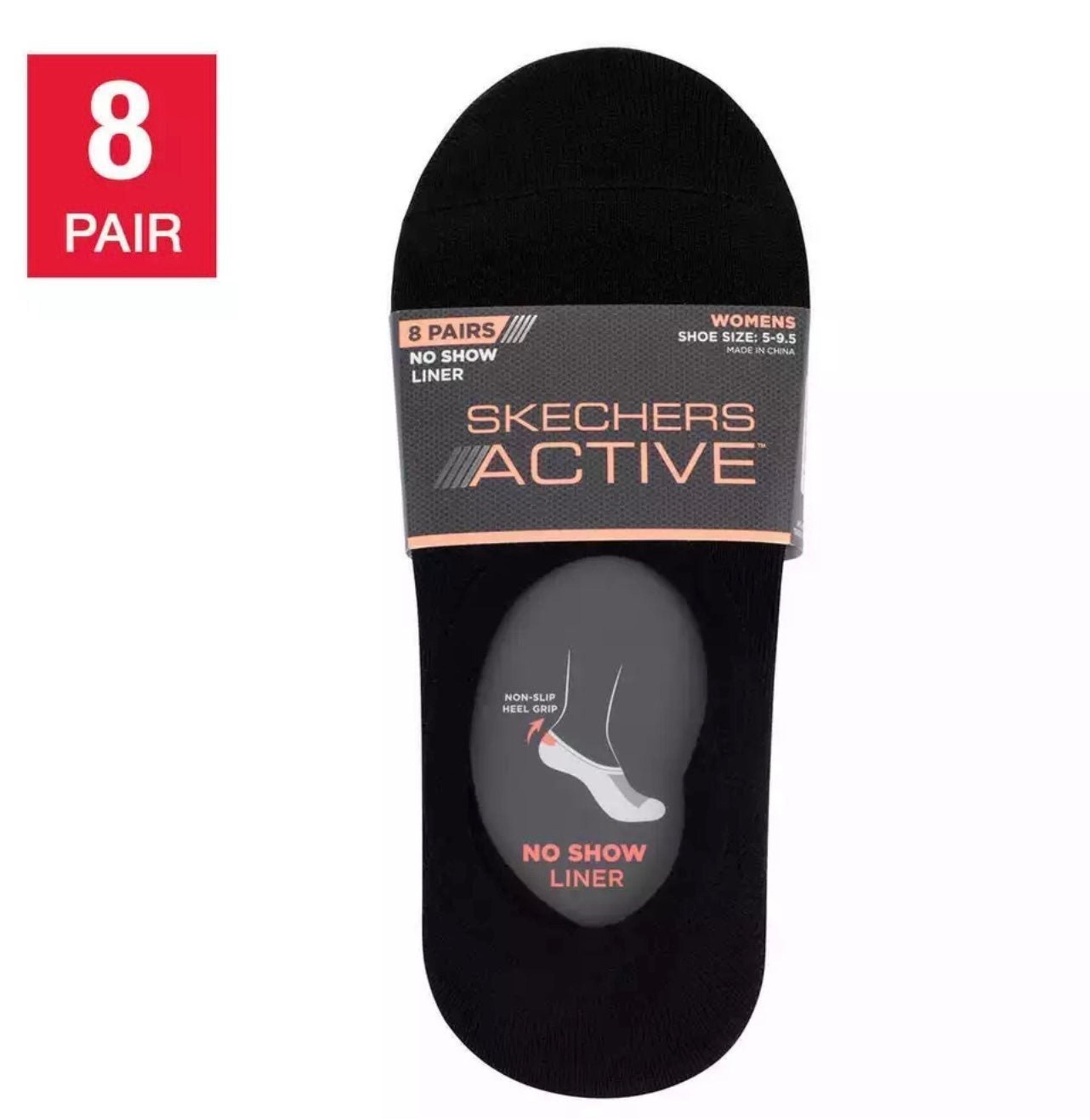 Skechers Active Womens Sock No Show Liner 8 Pairs