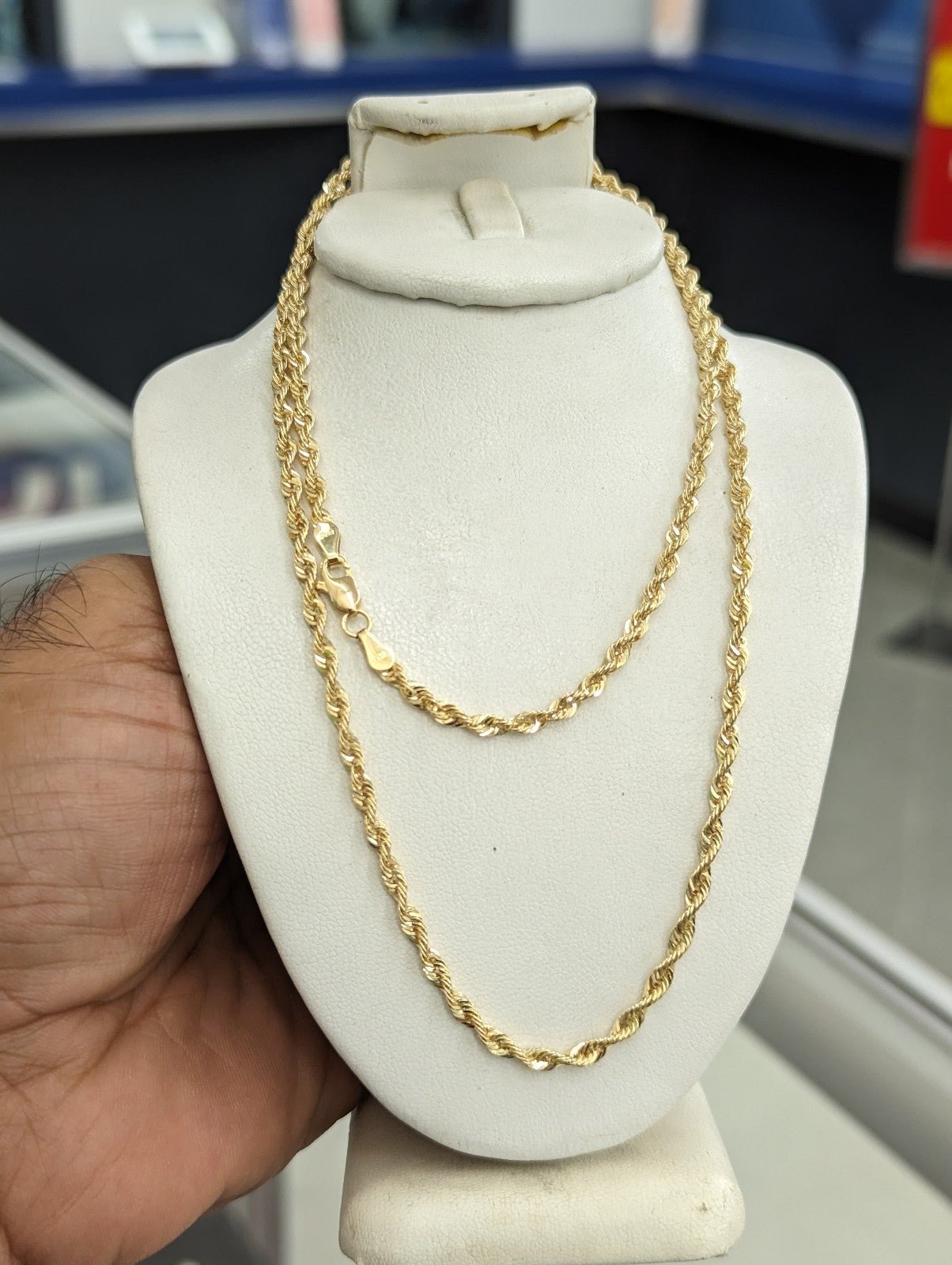 10kt Real Gold Rope Chain 3mm 24 inches