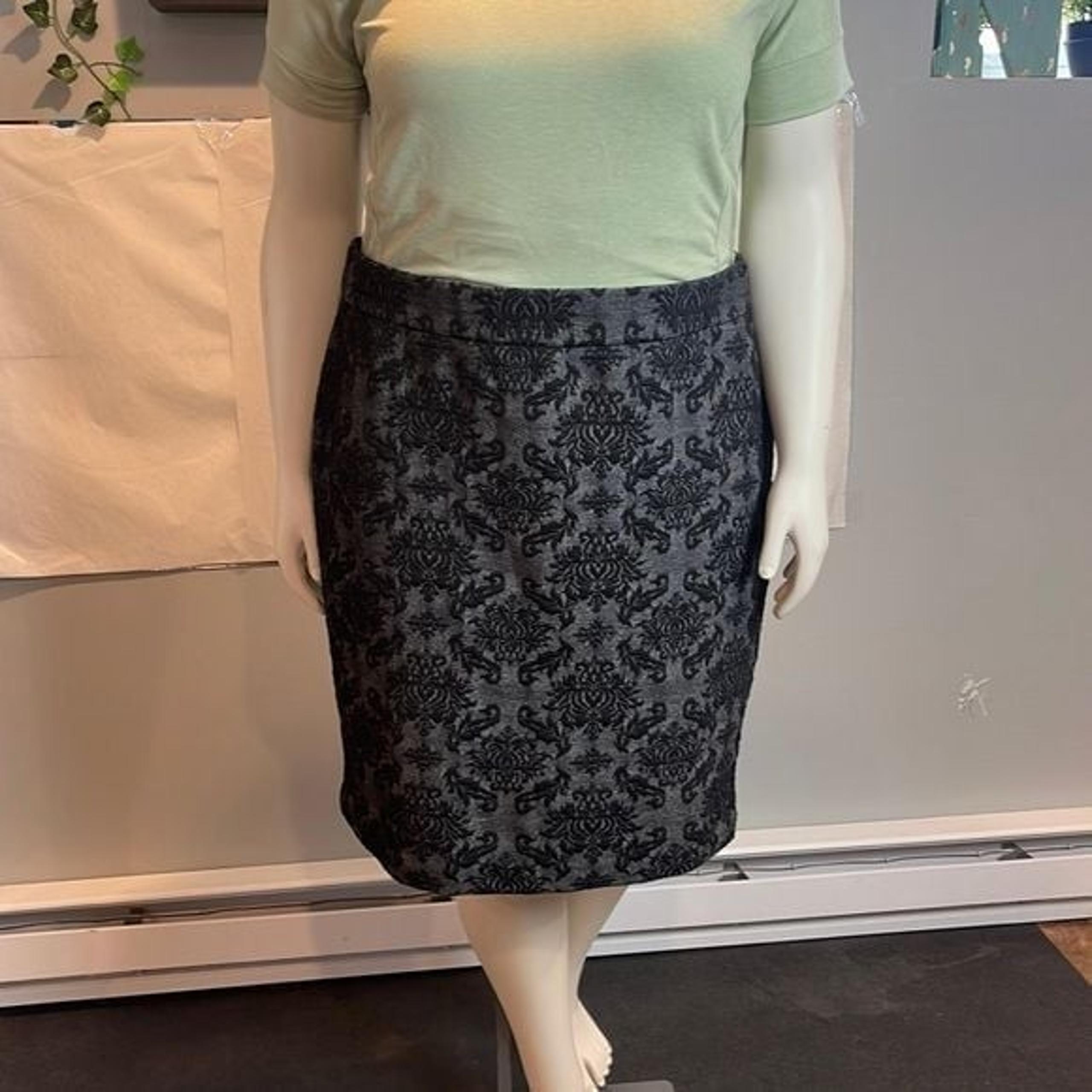 Roz & Ali Womens Pencil Skirt Size 2X Black Pull On Stretch
