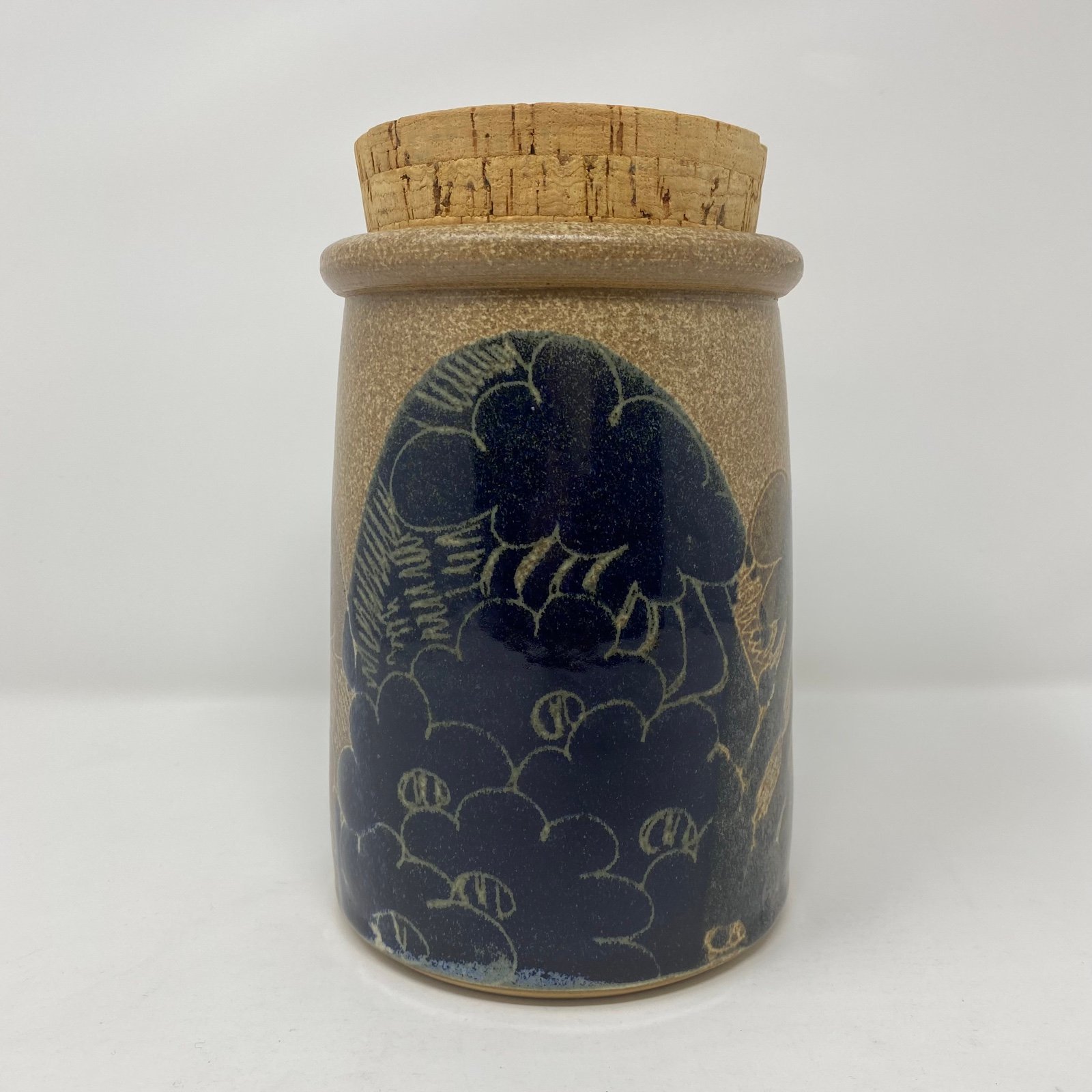 Diana Worthy Crich Pottery Studio Art Stoneware Storage Jar Pot with cork lid