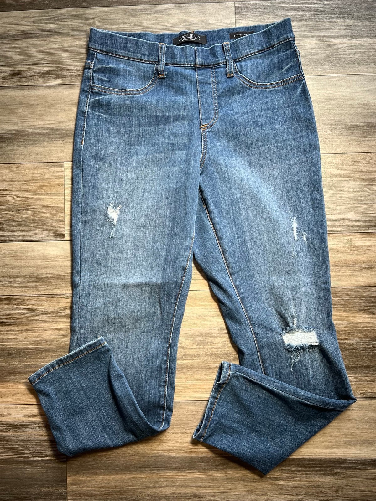 Judy blue Boyfriend Women Jeans/ Elastic Waist- 11/30