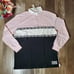 NWT VS PINK Polo Long Sleeve Shirt Size Small Pink/Black Striped Colorblock