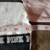 NWT VS PINK Polo Long Sleeve Shirt Size Small Pink/Black Striped Colorblock