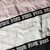 NWT VS PINK Polo Long Sleeve Shirt Size Small Pink/Black Striped Colorblock