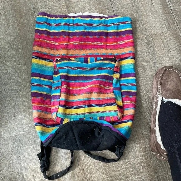 Boho hippie drawstring bag