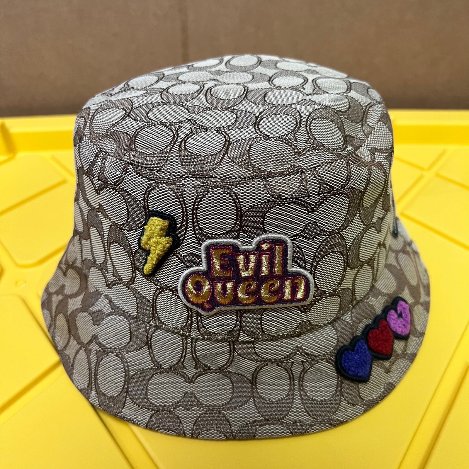 Disney Coach Signature Jacquard Bucket Hat Evil Queen Cap Villian Patches cc406