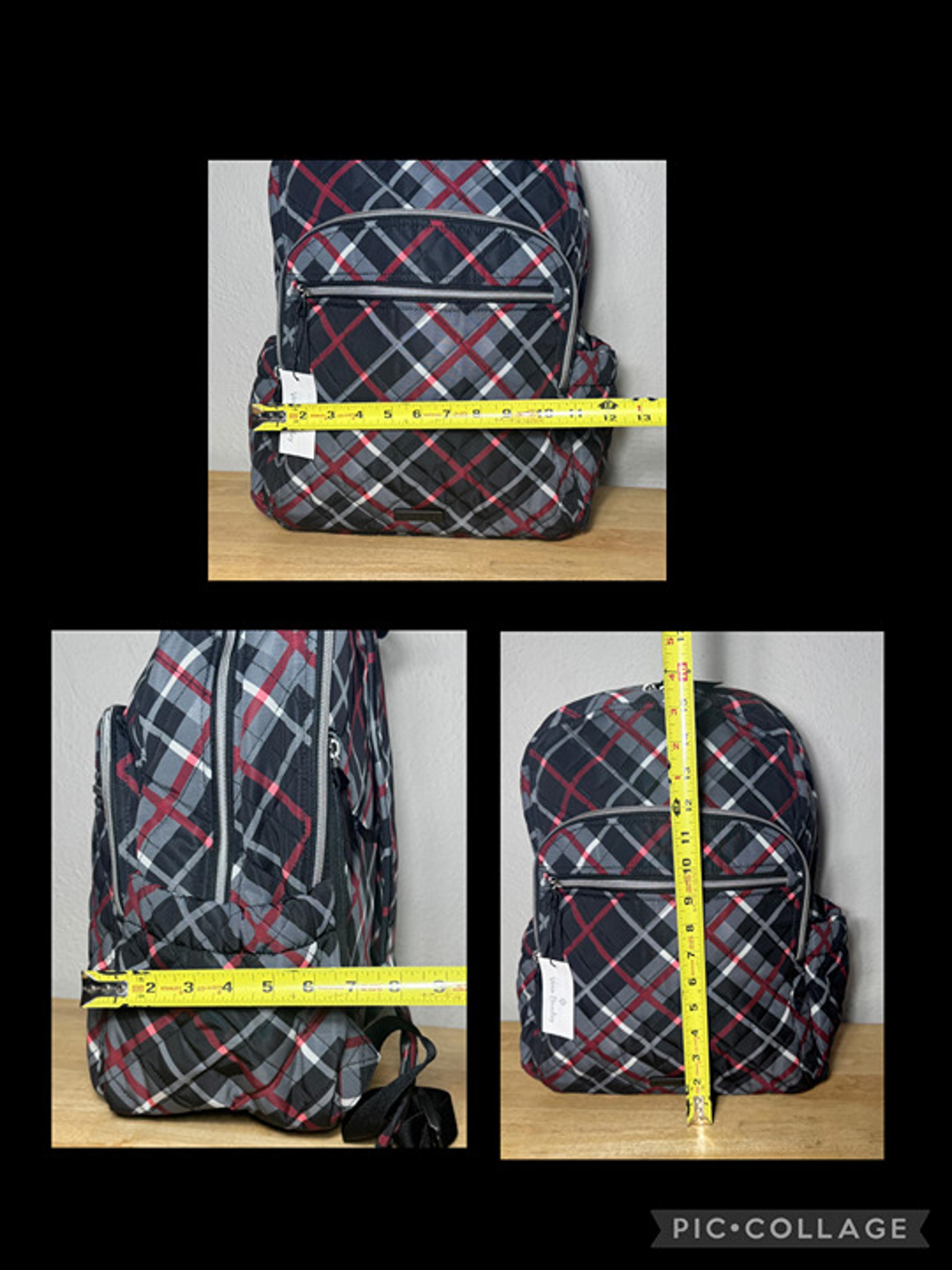 Vera Bradley Campus Backpack in Paris Plaid NWT Performance Twill