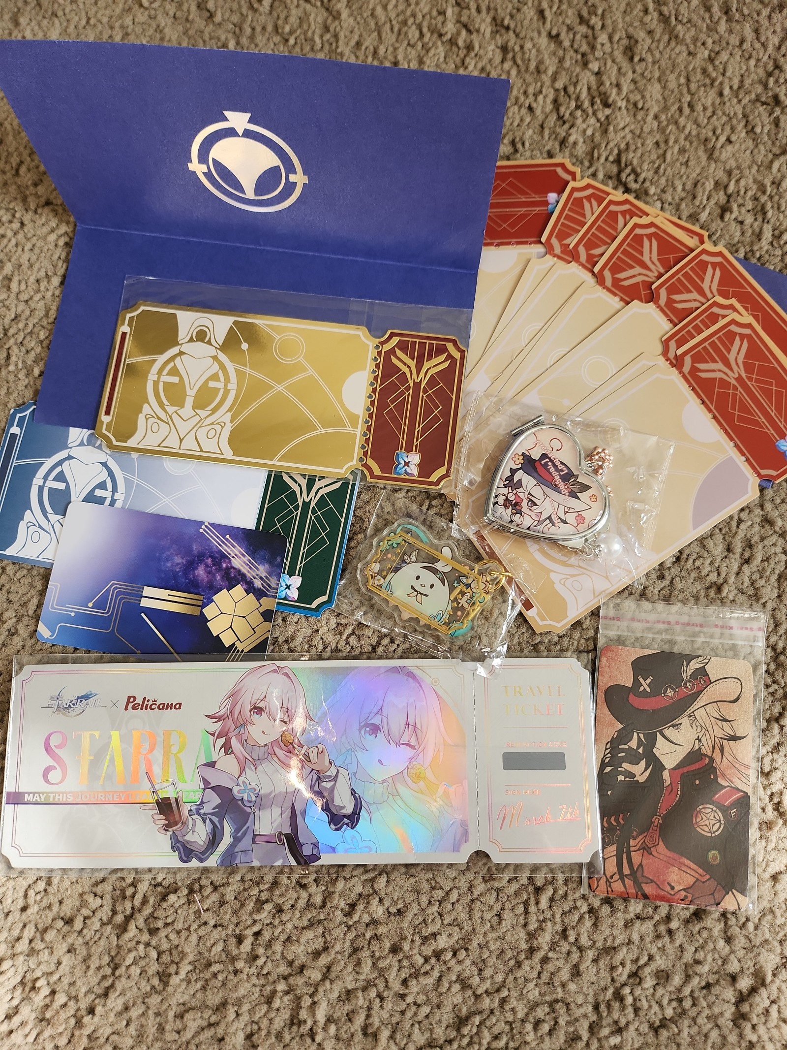 Bundle Honkai Star Rail Boothill Firefly March 7th Metal Gold Tickets & charms