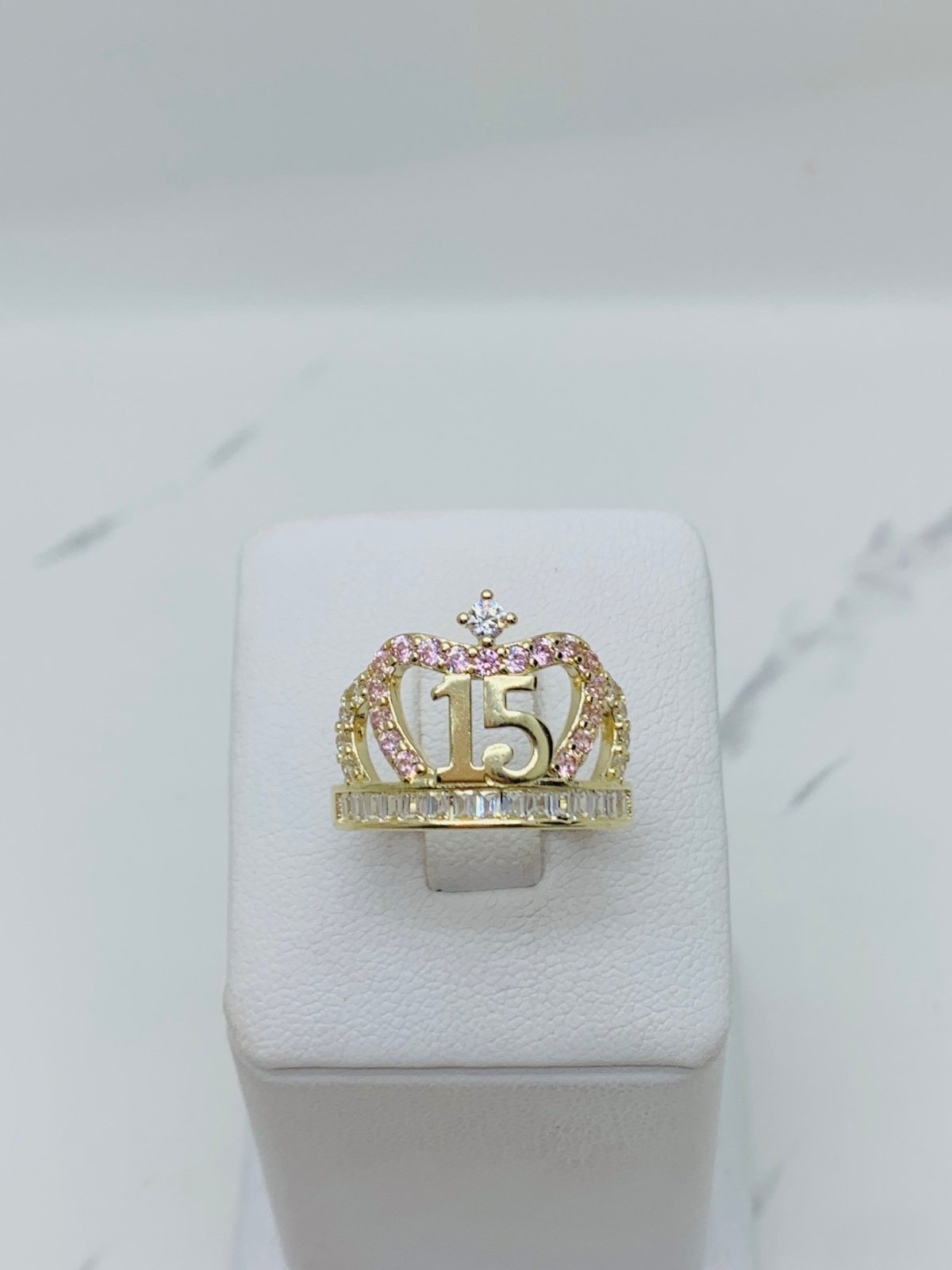 14k gold ring sweet 15 quinceañera crown ❤️ Fine jewelry ❤️ Size 8 ❤️ 100%