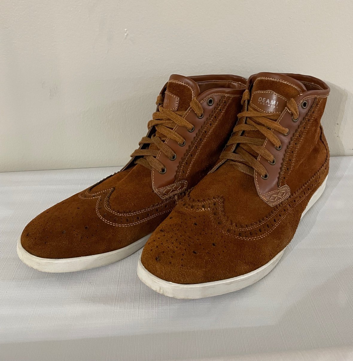 Deami Footwear Men’s Leather Suede Carpenter Mid-Tops Casual Sneakers Size:11.5