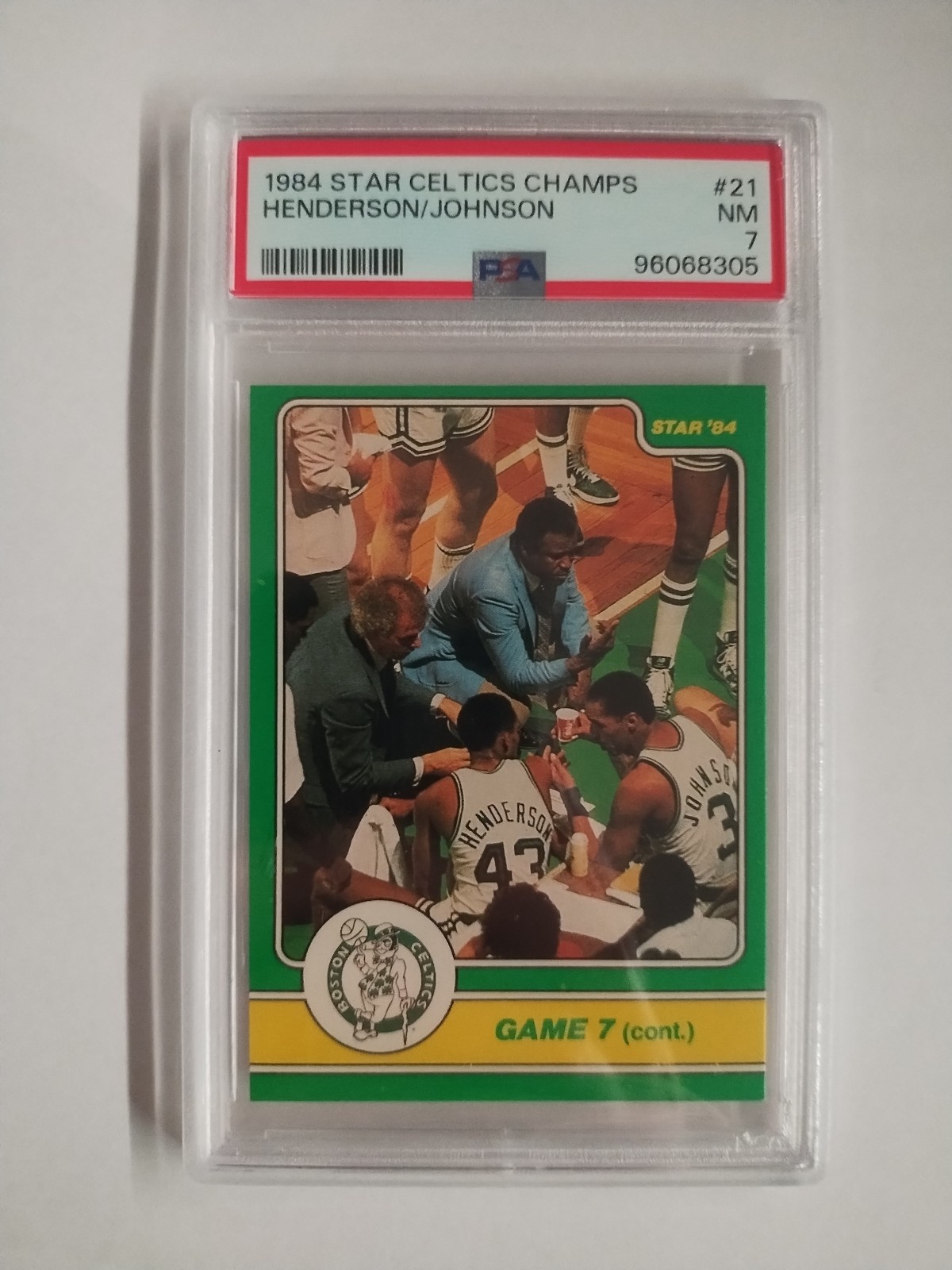 1984 STAR CELTICS CHAMPIONS PSA 7 NM-MT CONDITION #21 HENDERSON/JOHNSON