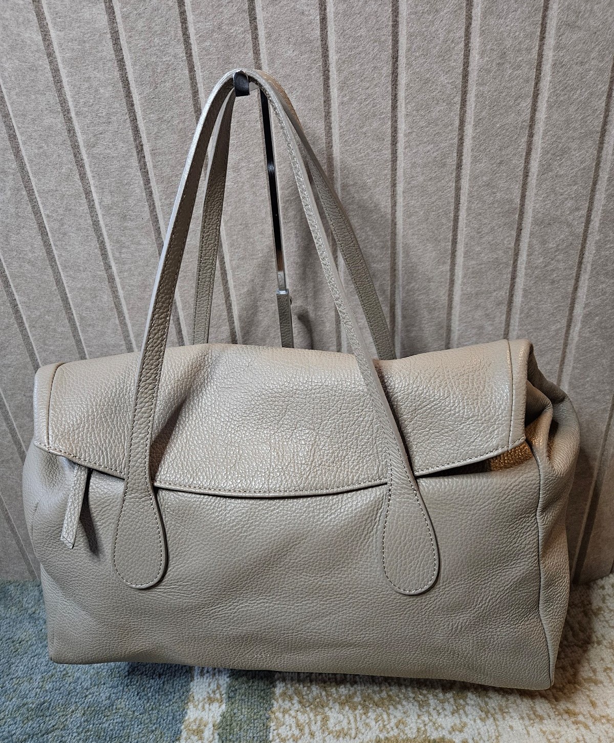 Curi Rose Large Pebbled Leather Tote Purse Made in Italy
