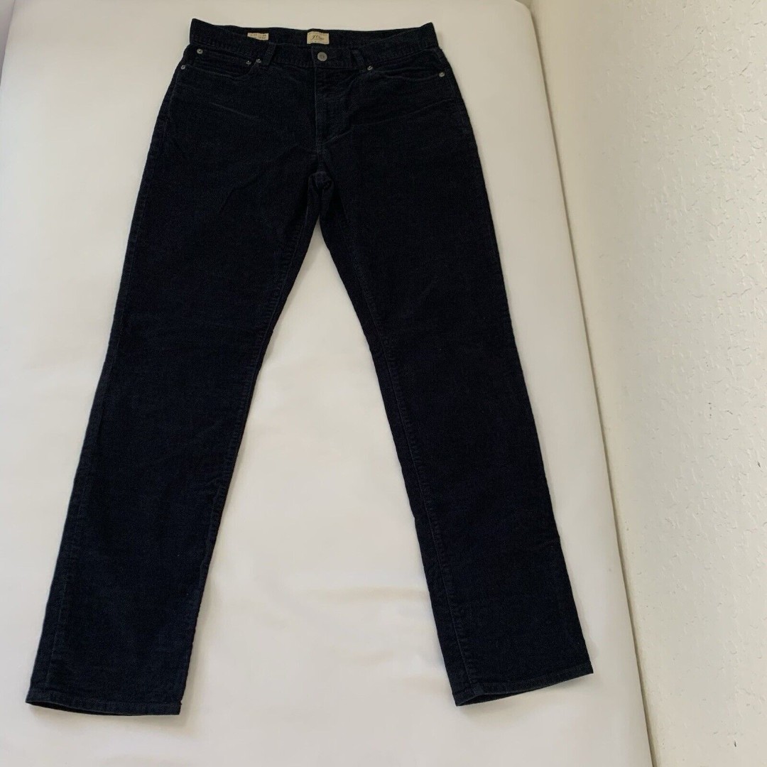 J Crew Corduroy Pant Men 33x34* Black 1040 Athletic Fit Stretch Taper Preppy Dad