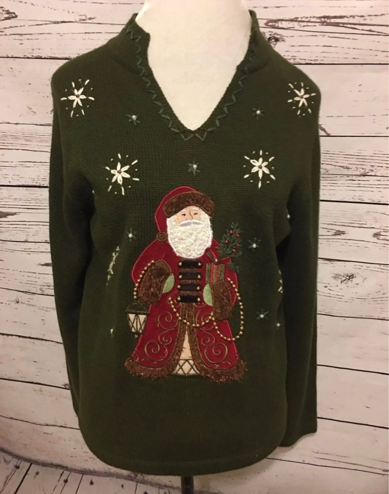 Beautiful embroidered St. Nick Sweater