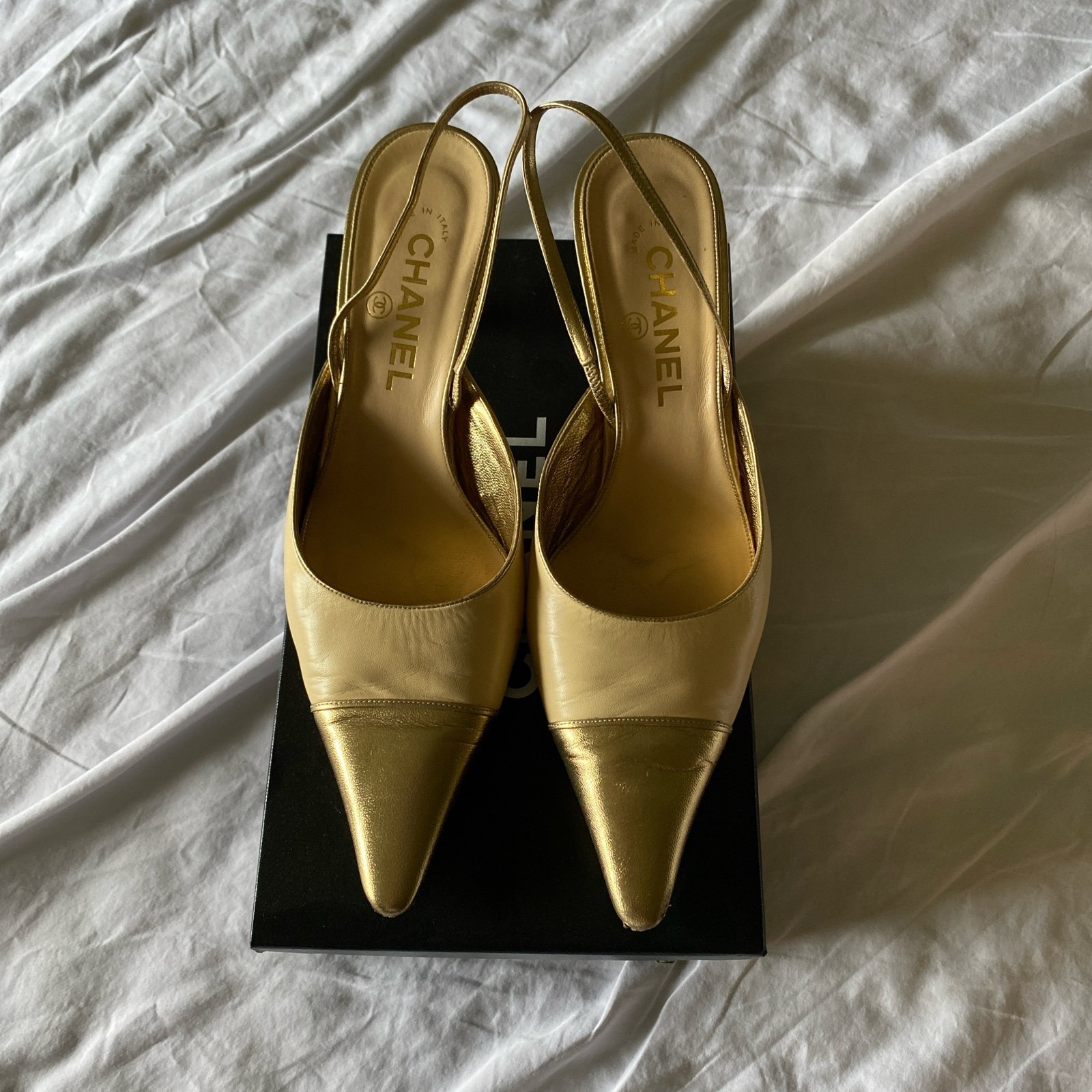 Vintage Chanel Kitten Heel Sandals
