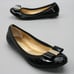 Kate Spade Ladies 8.5 Black Patent Leather Bow Ballet Flats Loafers Shoes Brazil