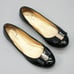 Kate Spade Ladies 8.5 Black Patent Leather Bow Ballet Flats Loafers Shoes Brazil