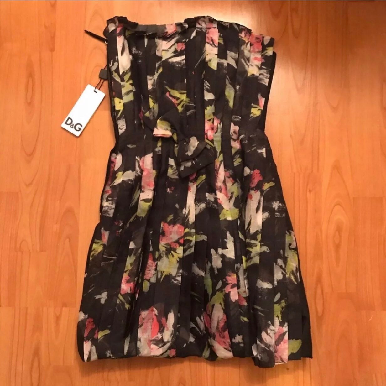 NWT Dolce & Gabbana Floral Chiffon Bow D