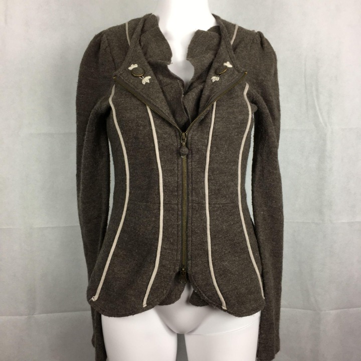 Charlie & Robin Wool Zip Sweater Sz S