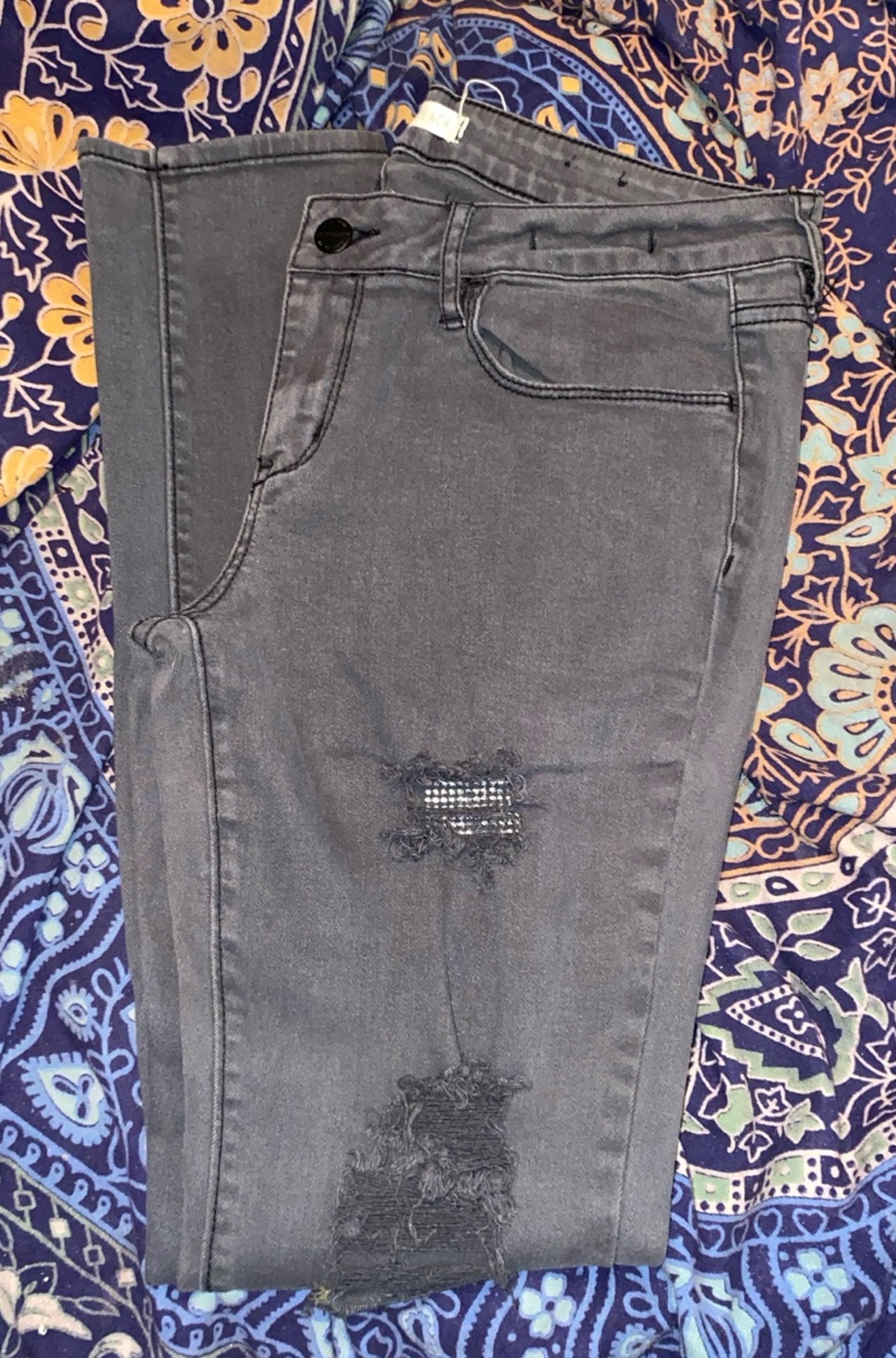 BULLHEAD BLACK DENIM LEGGINGS SZ 11 VINTAGE Y2K RARE FIND