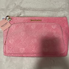 Juicy Couture Pink JC Hearts XL Travel Cosmetic Bag