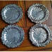 4 Wallace Antique Baroque Small Wine Champagne Coasters Silverplate 4 1/2 743
