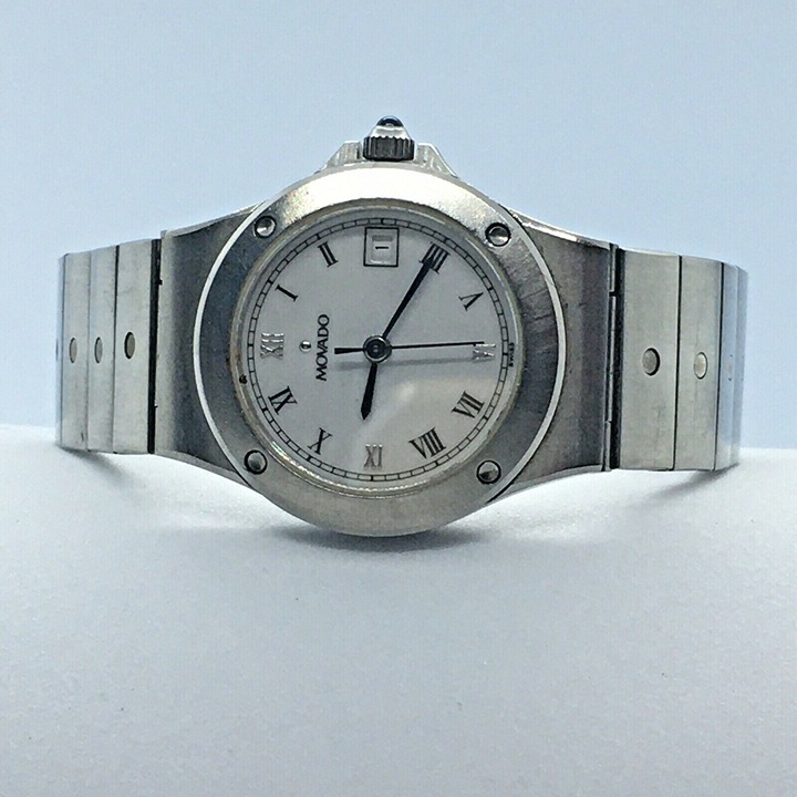 Auth Movado 84.36.816.2 Women Steel Sapphire 7j Swiss Quartz watch new battery