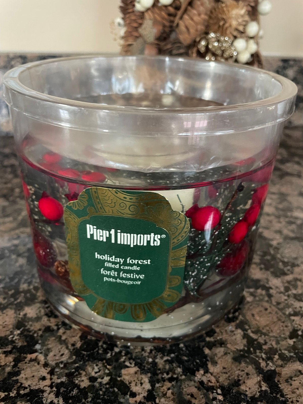 RARE Pier 1 Imports Holiday Forest - Filled Christmas Candle, NEW