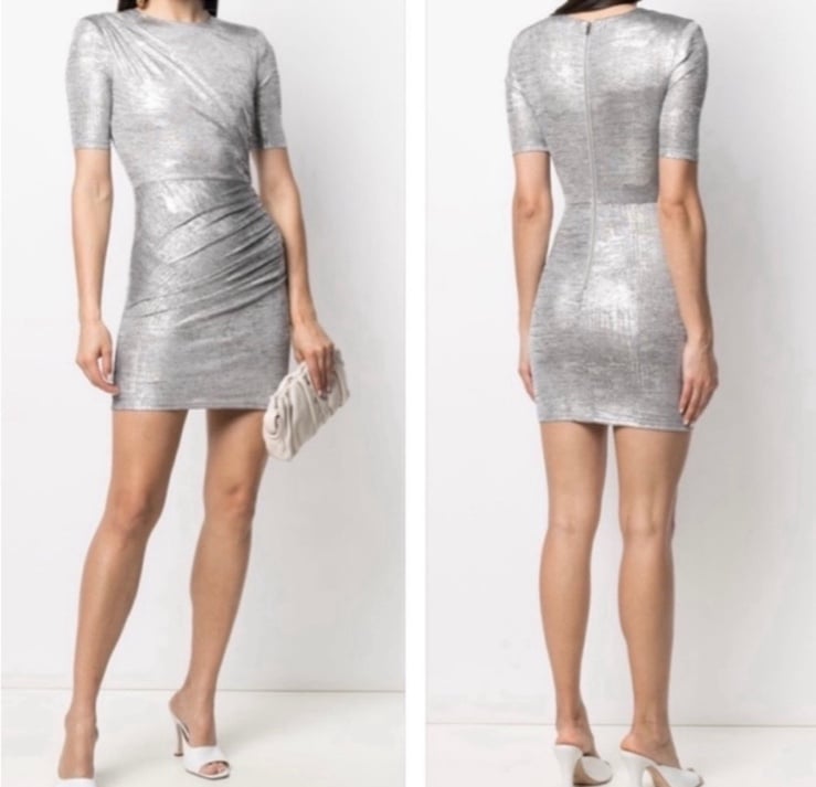 Alice + Olivia Delora metallic mini dress