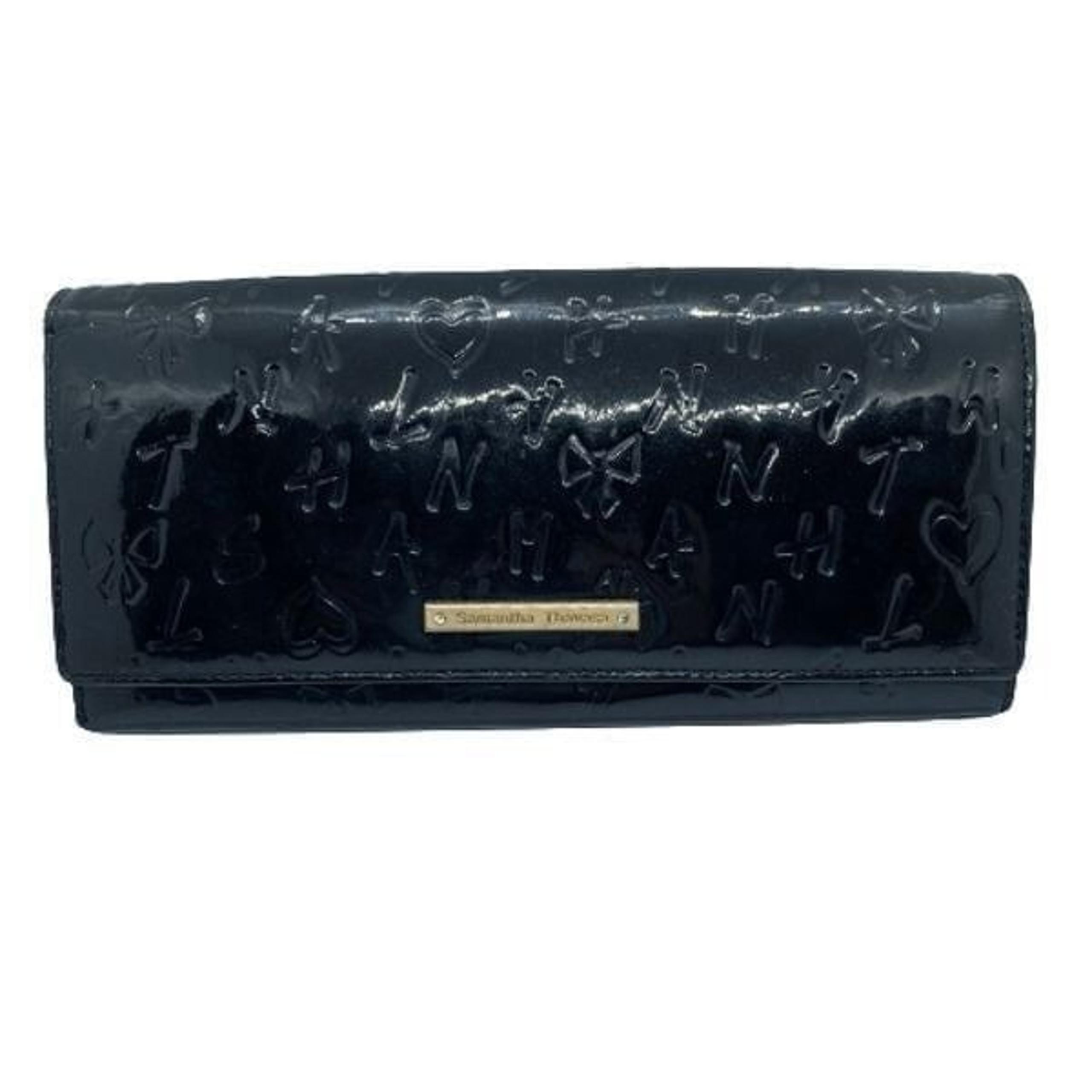Samatha Thavasa Black Patent Leather Long Wallet