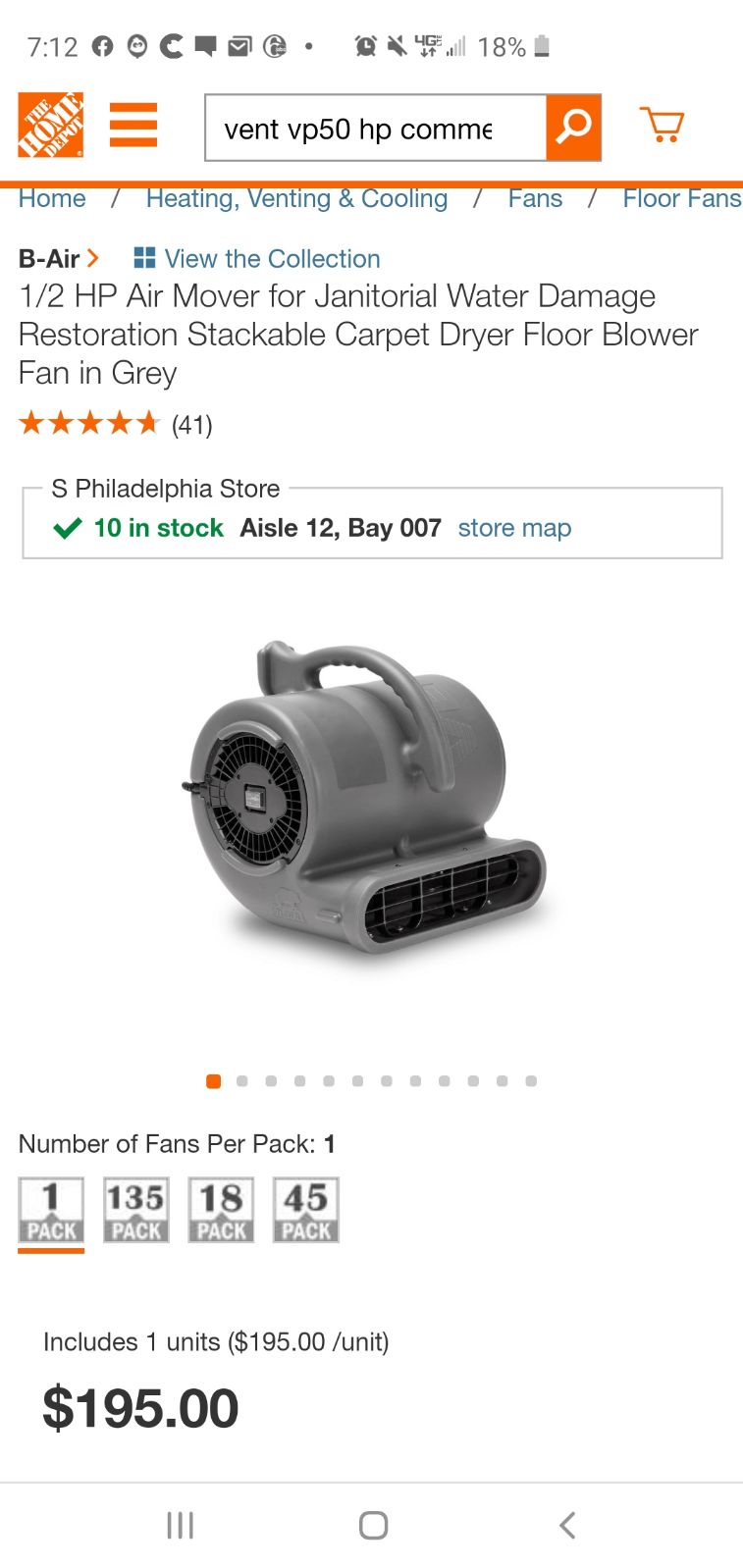 Air mover Dryer Floor Blower