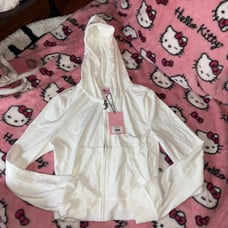 small white juicy couture tracksuit jacket hoodie