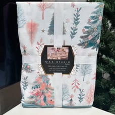 Max Studio Pastel Christmas Tree Tablecloth “60x104in” NEW!