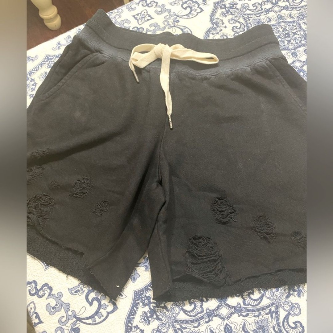 n:Philanthropy Coco Distressed Shorts Elastic Waist Black Cat Size X Small NWT