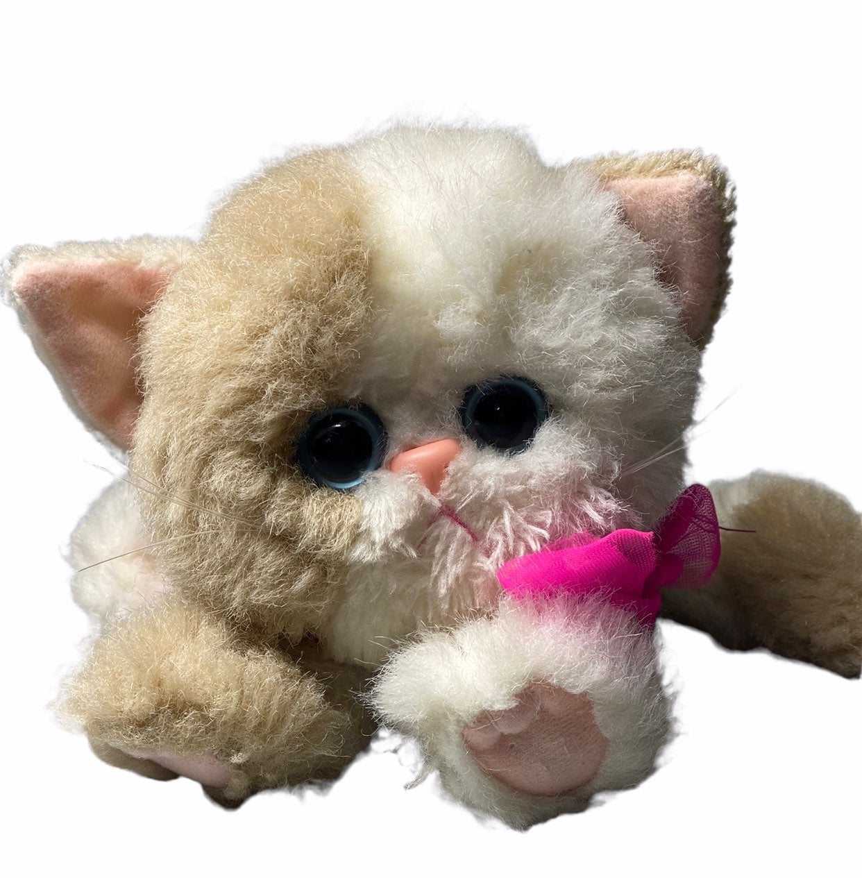 Tyco Kitty Kitty Kittens Plush Cat Tan White Hot Pink Bow
