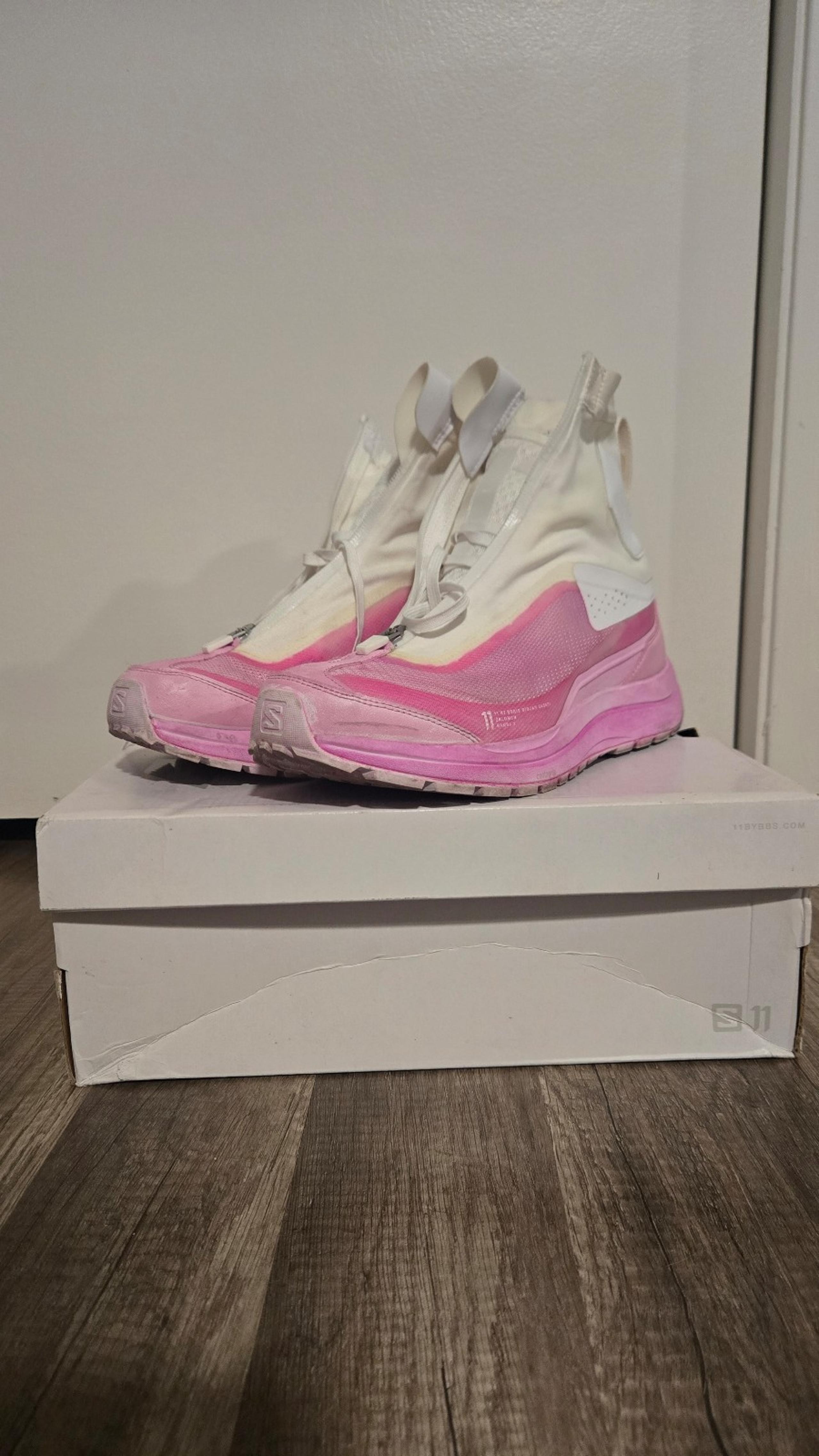11BYBBS Salomon white pink bamba 2 high top US 10.5 Pink Panther
