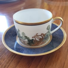 Bernardaud Metropoles Limoges flat cup and saucer set