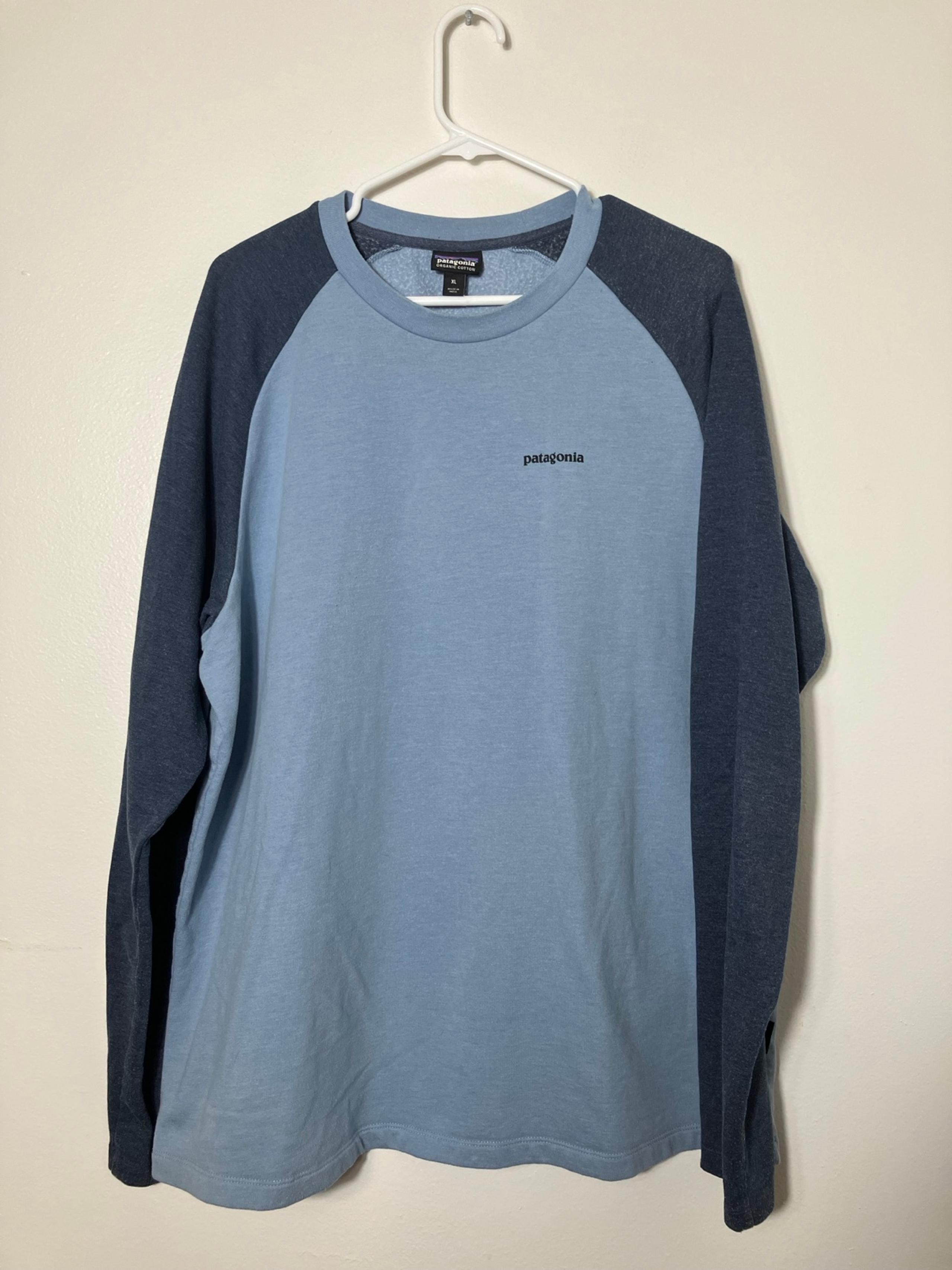 Patagonia Crew Neck Sweater Men’s XL Blue Organic Cotton Outdoor Slight Washwear