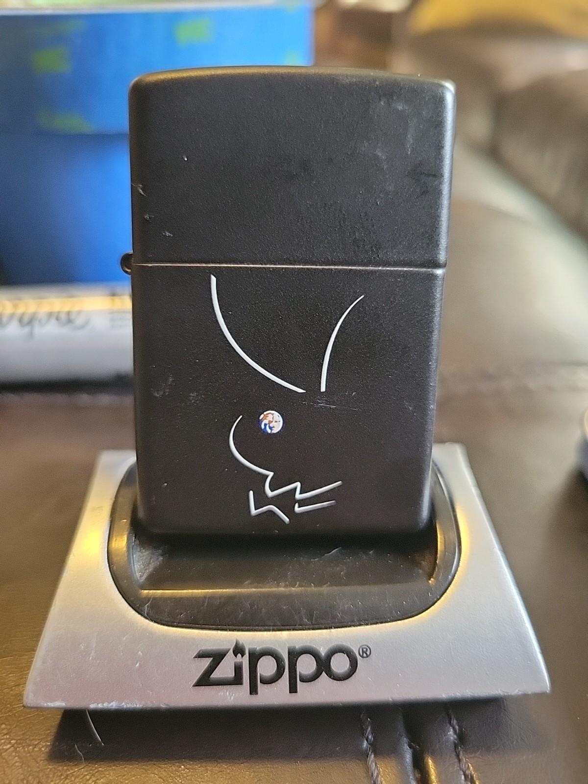 Rare ZIPPO Vintage PLAYBOY WORLD MATTE BLACK LIGHTER New
