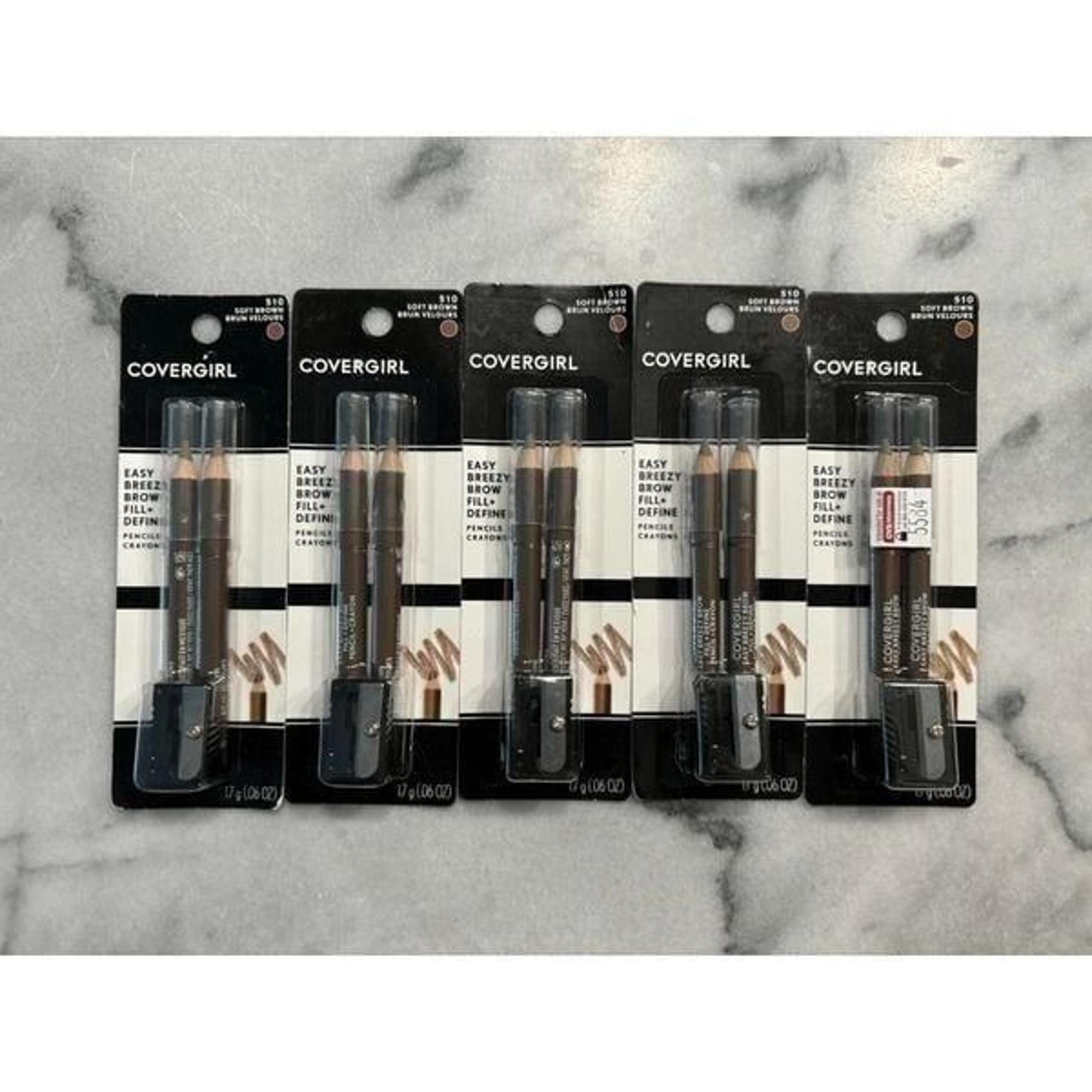 Covergirl Easy Breezy Brow Pencils in 510 Soft Brown Lot of 5