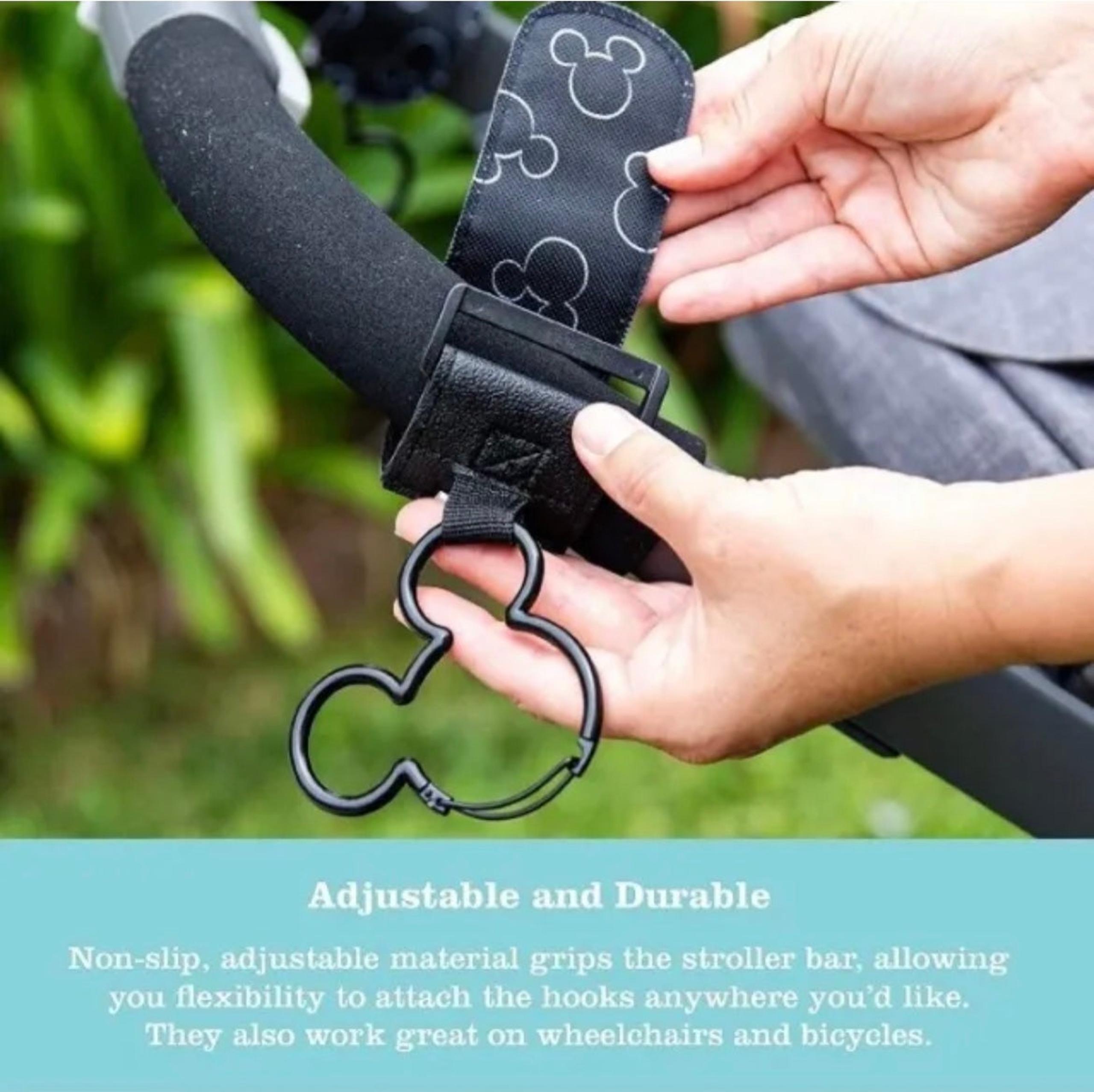 Disney Baby Clip & Carry Mickey Mouse Stroller Hooks..New..Heavy Duty